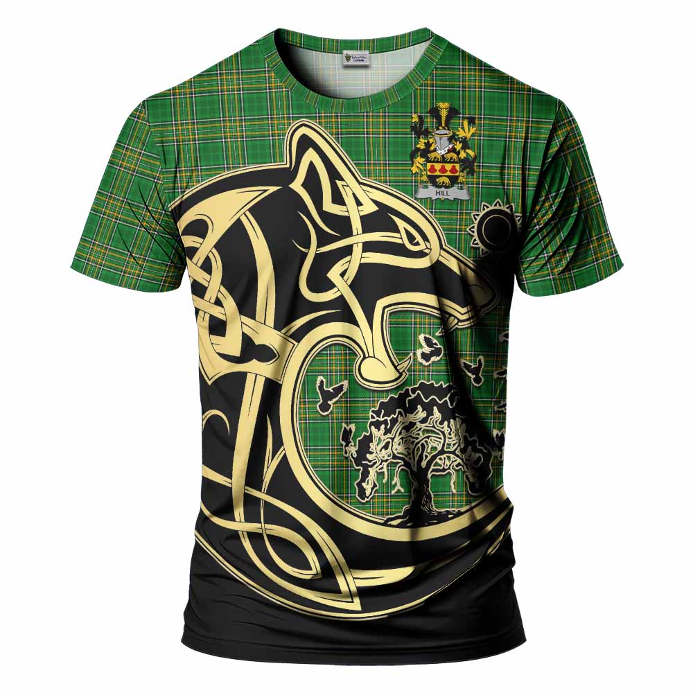 Hill Irish Tartan T-Shirt with Coat of Arms Celtic Wolf Style Kid's Shirt - Tartan Vibes Clothing