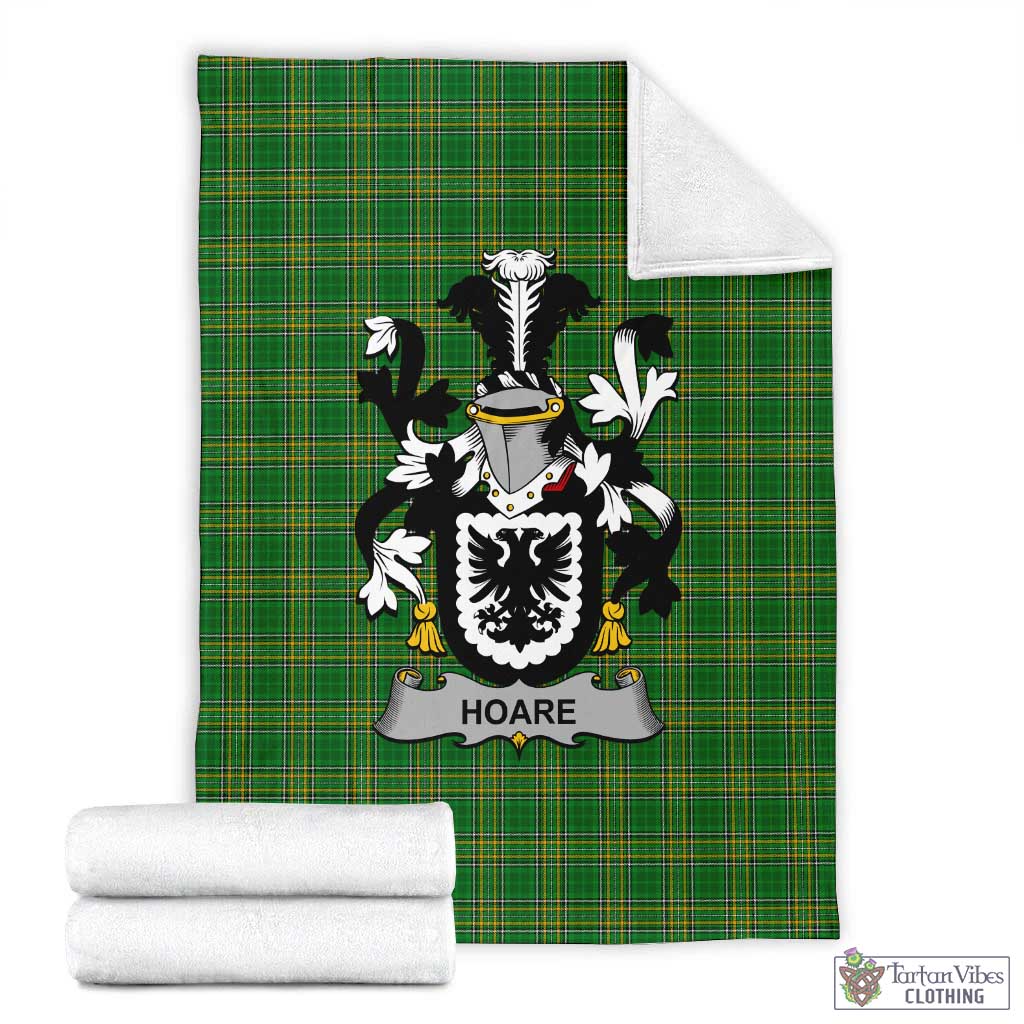 Hoare Irish Clan Tartan Blanket with Coat of Arms X-Large 59 x 79 inches 150 x 200 cm - Tartan Vibes Clothing