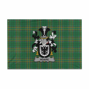 Tartan Vibes Clothing Hoare Irish Clan Tartan House Flag with Coat of Arms