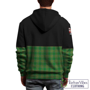 McNamee Irish Clan Tartan Hoodie with Coat of Arms Half of Tartan Style - Tartan Vibes Clothing
