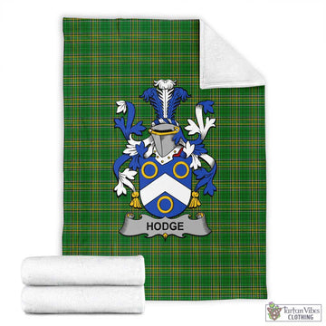 Tartan Vibes Clothing Hodge Irish Clan Tartan Blanket with Coat of Arms
