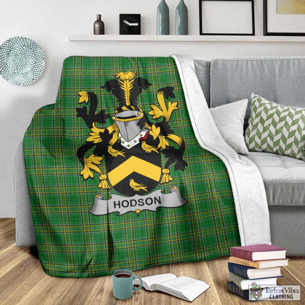 Hodson Irish Clan Tartan Blanket with Coat of Arms - Tartan Vibes Clothing