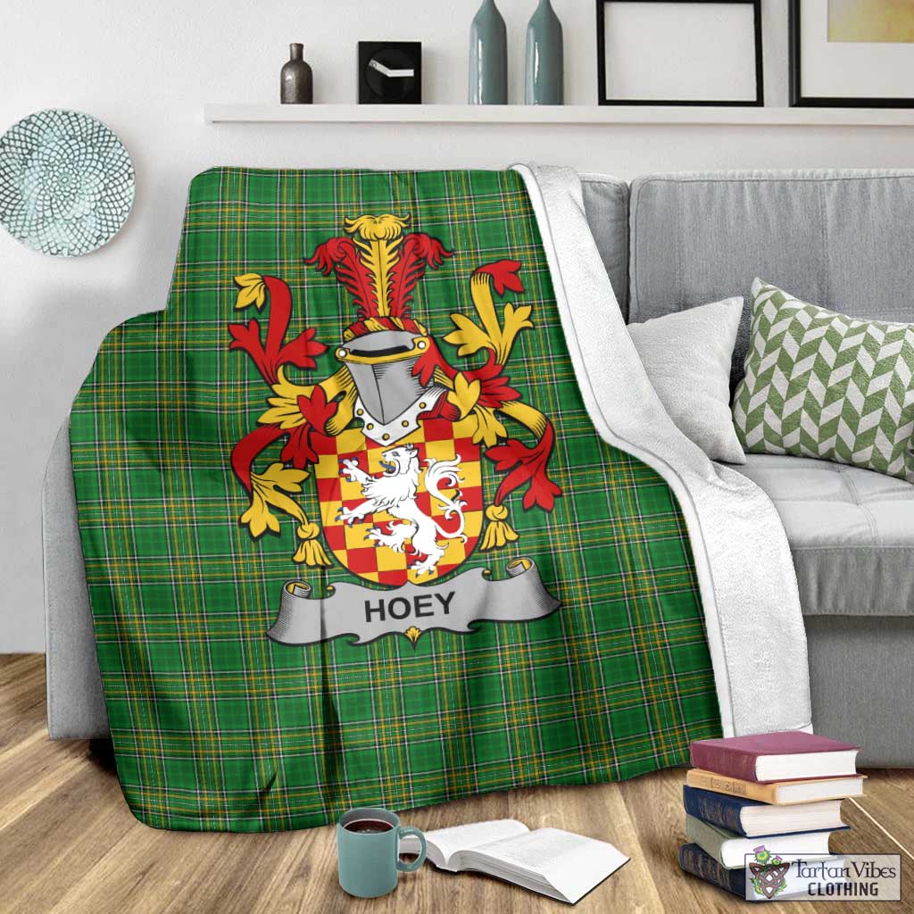 Hoey Irish Clan Tartan Blanket with Coat of Arms - Tartan Vibes Clothing