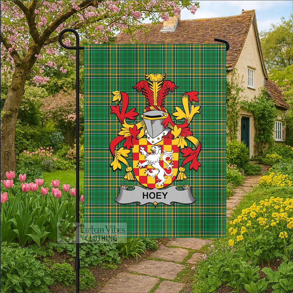 Hoey Irish Clan Tartan Flag with Coat of Arms