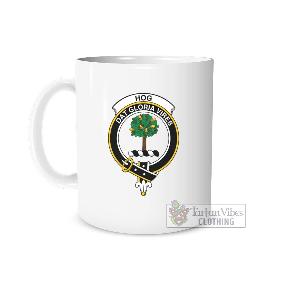 Hog Family Crest Ceramic Mug White - 2D-tartanvibesclothing