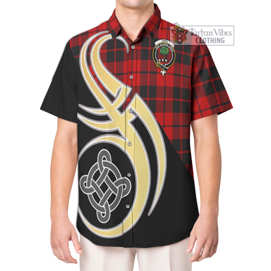 Hog Tartan Hawaiian Shirt with Family Crest and Celtic Symbol Style Kid - Tartan Vibes Clothing