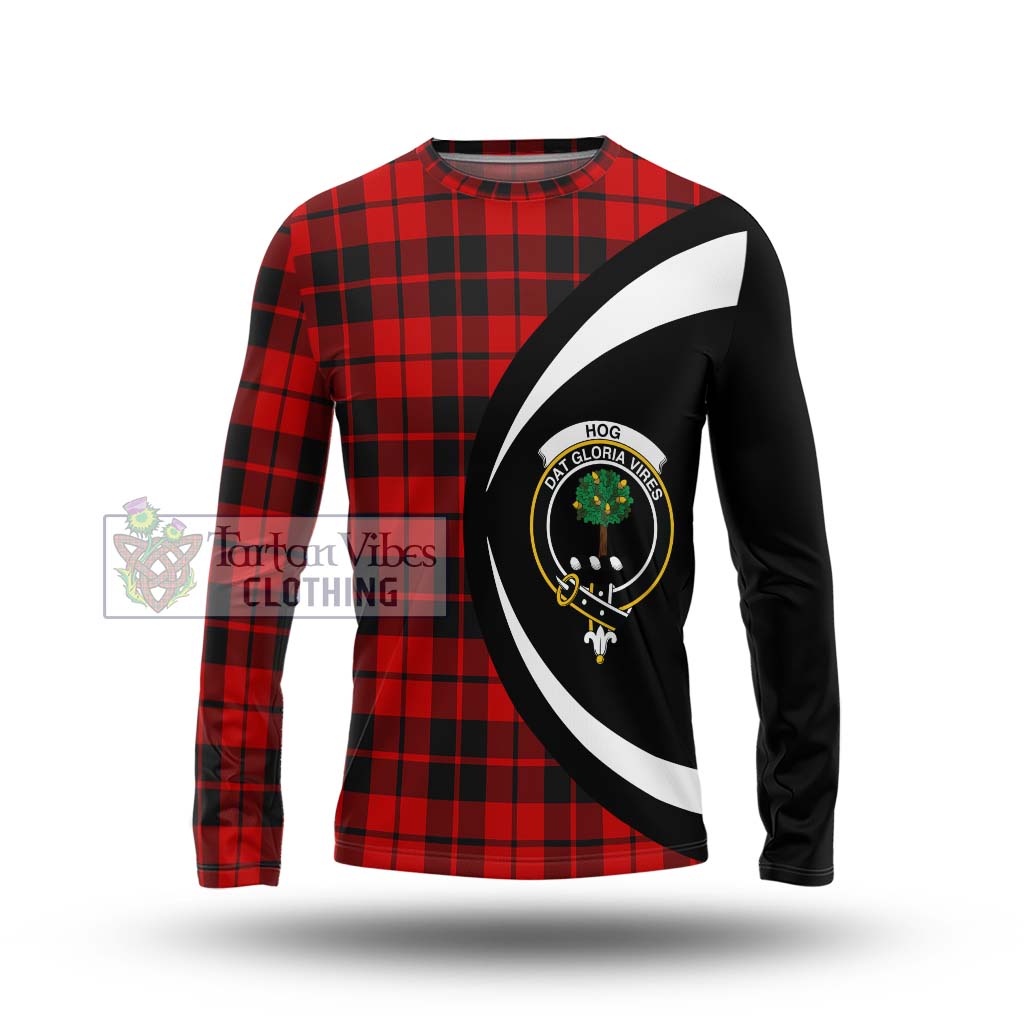 Hog Tartan Long Sleeve T-Shirt with Family Crest Circle Style Unisex - Tartan Vibes Clothing
