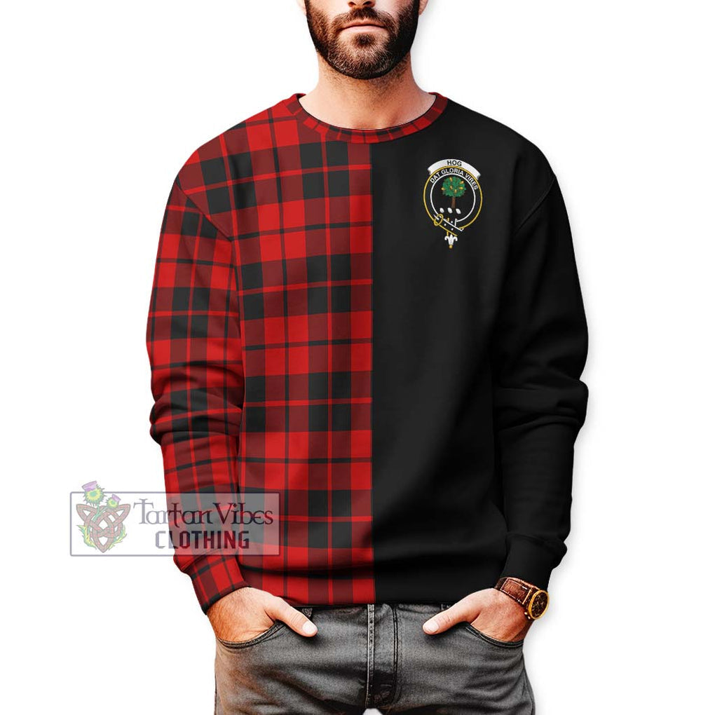 Hog Tartan Sweatshirt with Family Crest and Half Of Me Style Unisex - Tartan Vibes Clothing