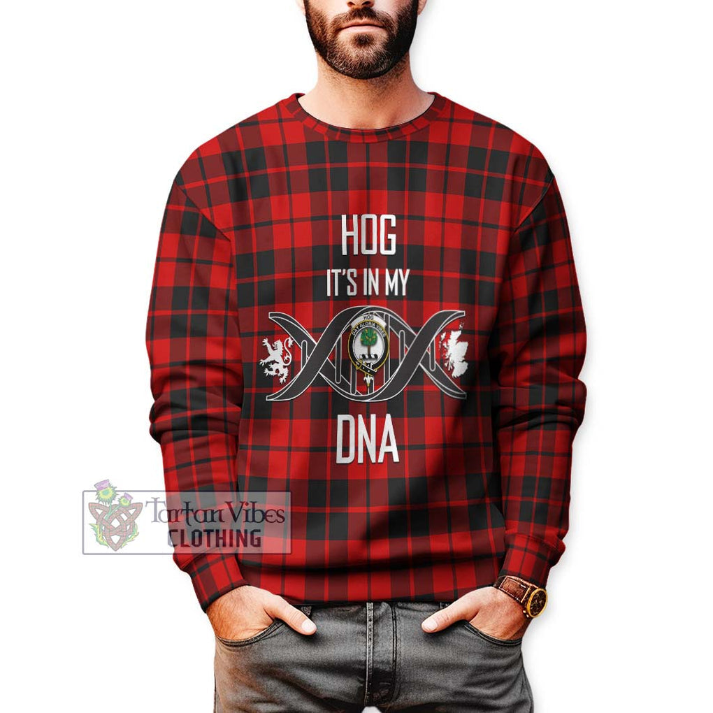 Hog Tartan Sweatshirt with Family Crest DNA In Me Style Unisex - Tartan Vibes Clothing