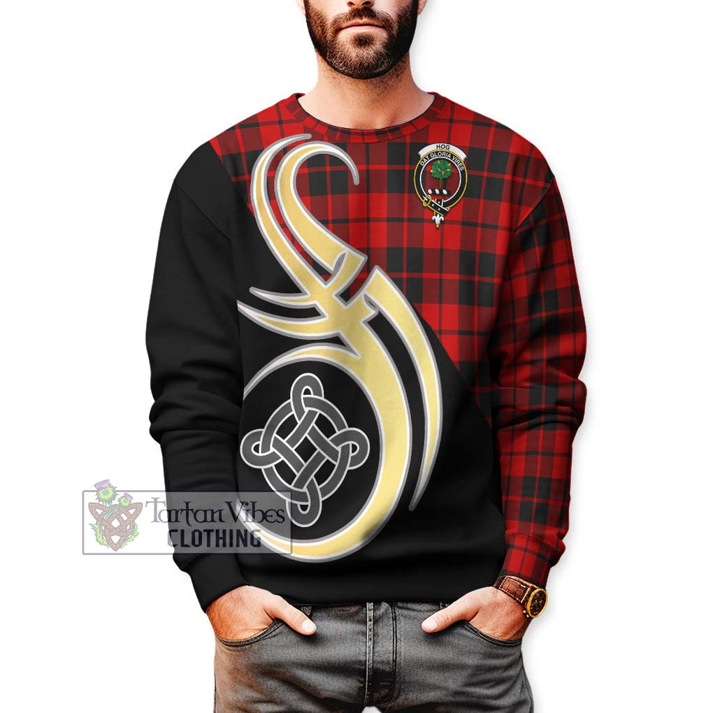 Hog Tartan Sweatshirt with Family Crest and Celtic Symbol Style Unisex - Tartan Vibes Clothing