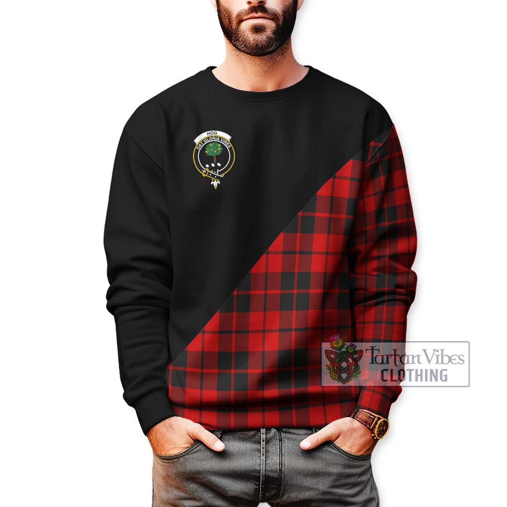 Hog Tartan Sweatshirt with Family Crest and Military Logo Style Unisex - Tartan Vibes Clothing