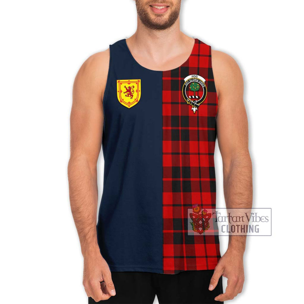 Hog Tartan Men's Tank Top Alba with Scottish Lion Royal Arm Half Style Men - Tartan Vibes Clothing