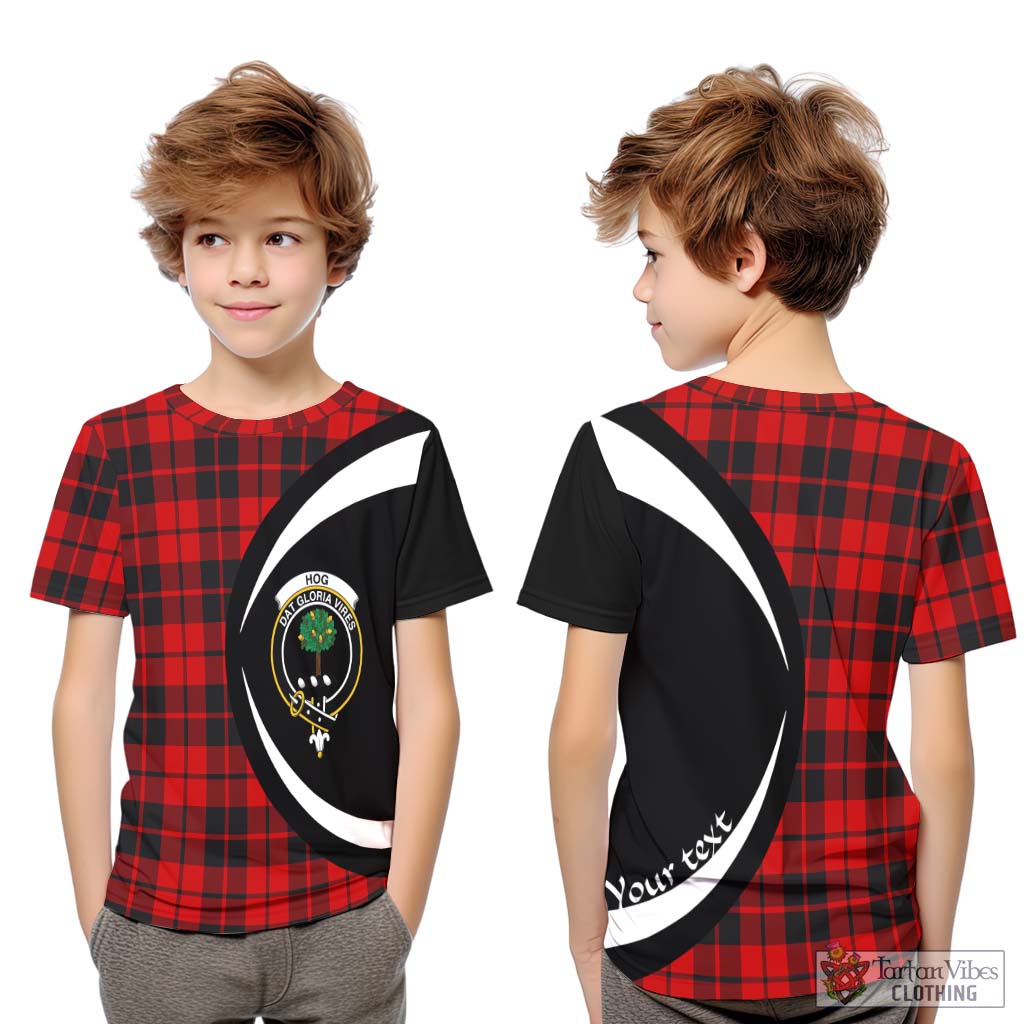 Hog Tartan Kid T-Shirt with Family Crest Circle Style Youth XL Size14 - Tartan Vibes Clothing