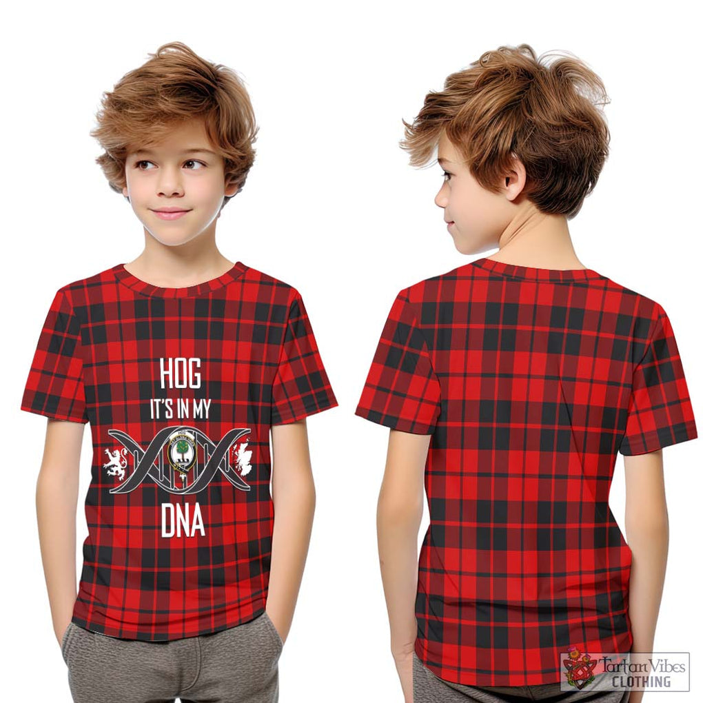 Hog Tartan Kid T-Shirt with Family Crest DNA In Me Style Youth XL Size14 - Tartan Vibes Clothing