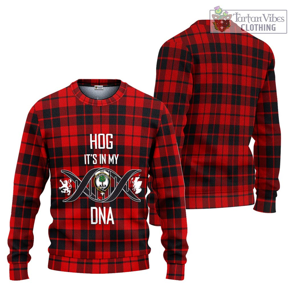 Hog Tartan Ugly Sweater with Family Crest DNA In Me Style Unisex - Tartan Vibes Clothing
