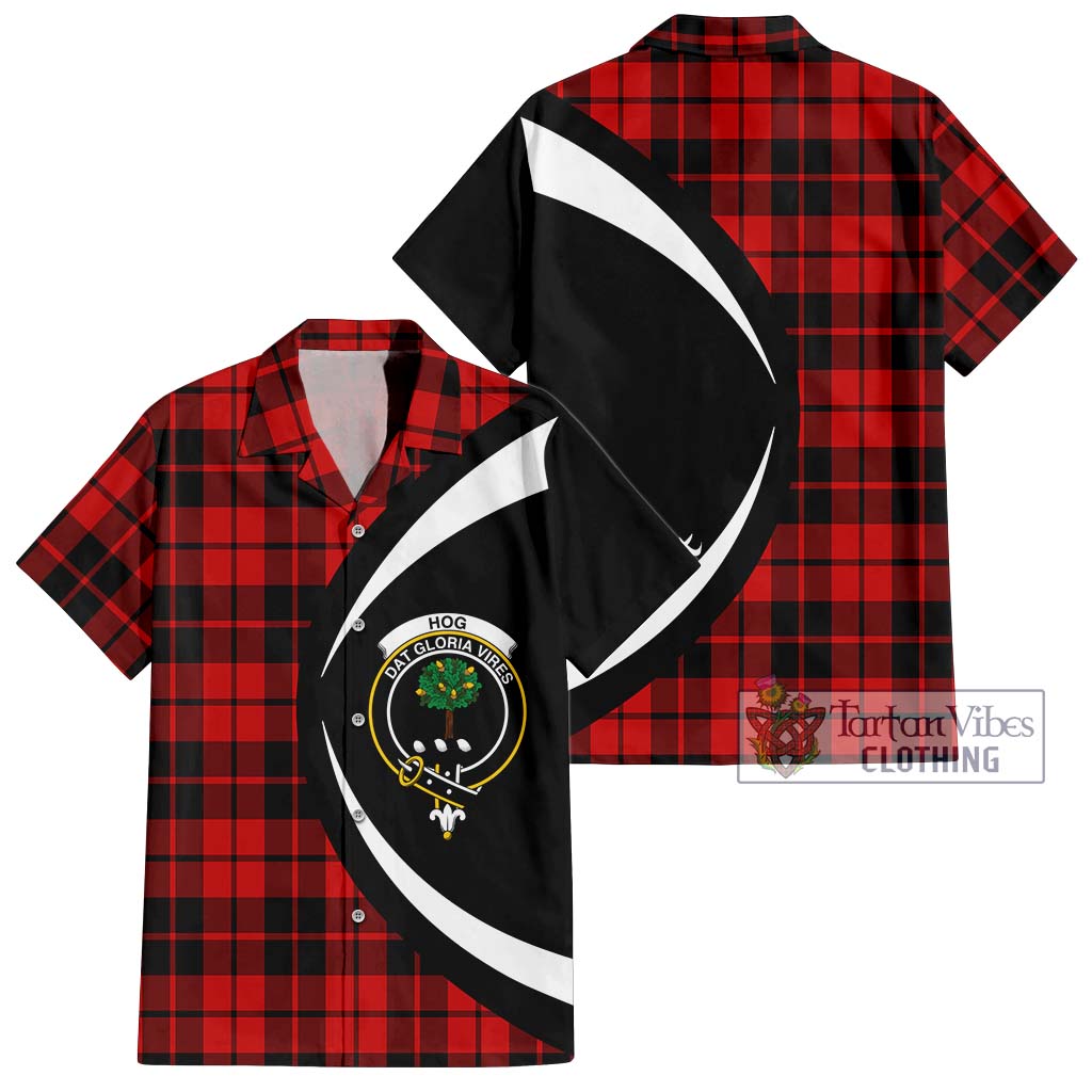 Hog Tartan Hawaiian Shirt with Family Crest Circle Style Kid - Tartan Vibes Clothing