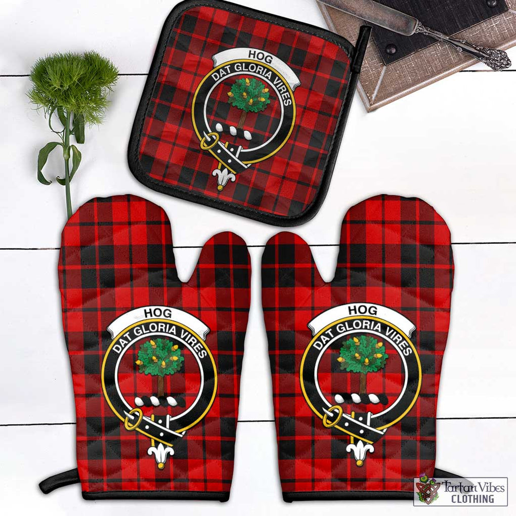 Hog Tartan Combo Oven Mitt & Pot-Holder with Family Crest - Tartan Vibes Clothing