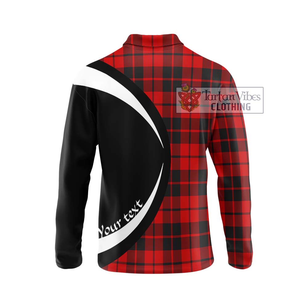 Hog Tartan Long Sleeve Polo Shirt with Family Crest Circle Style - Tartan Vibes Clothing