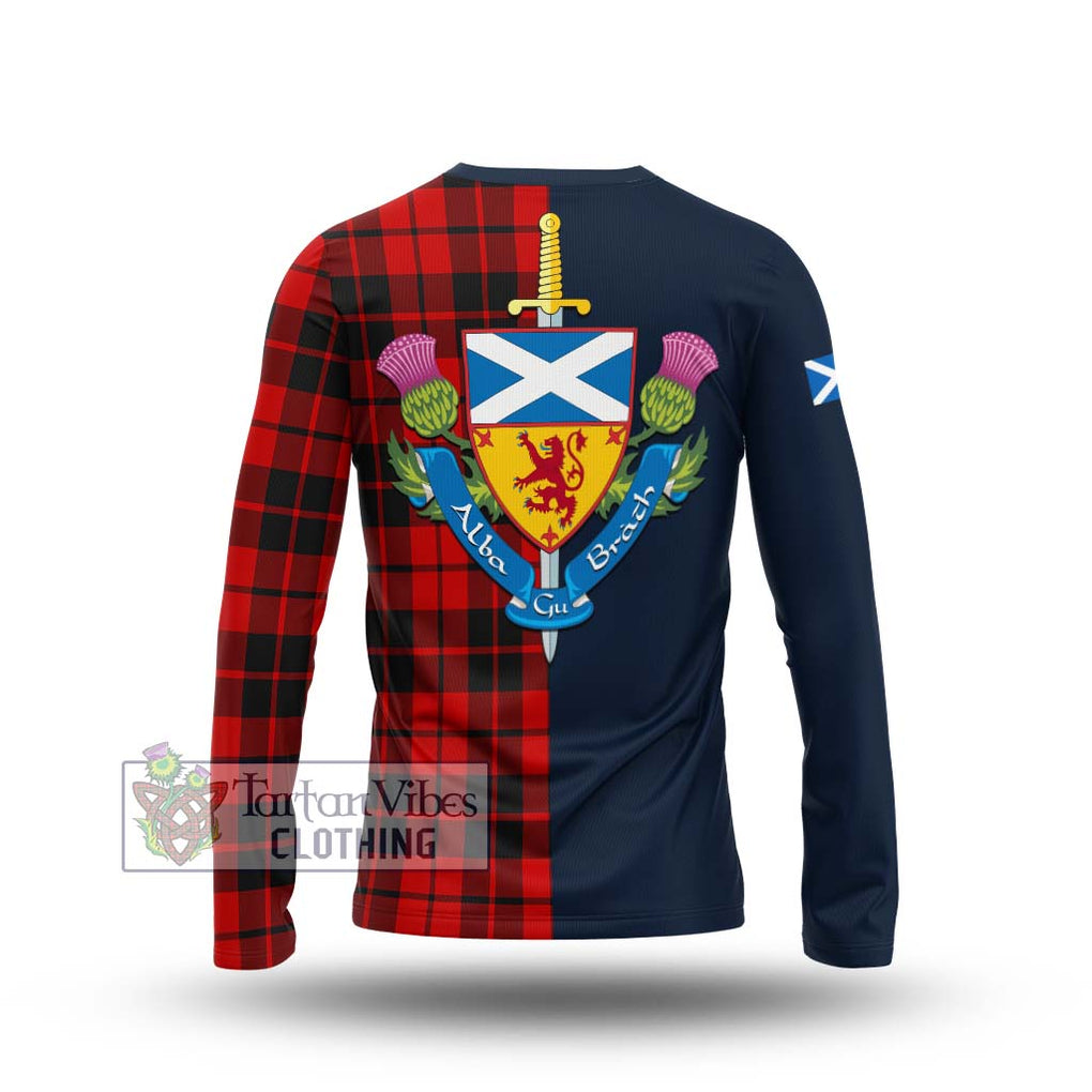 Hog Tartan Long Sleeve T-Shirt Alba with Scottish Lion Royal Arm Half Style - Tartan Vibes Clothing
