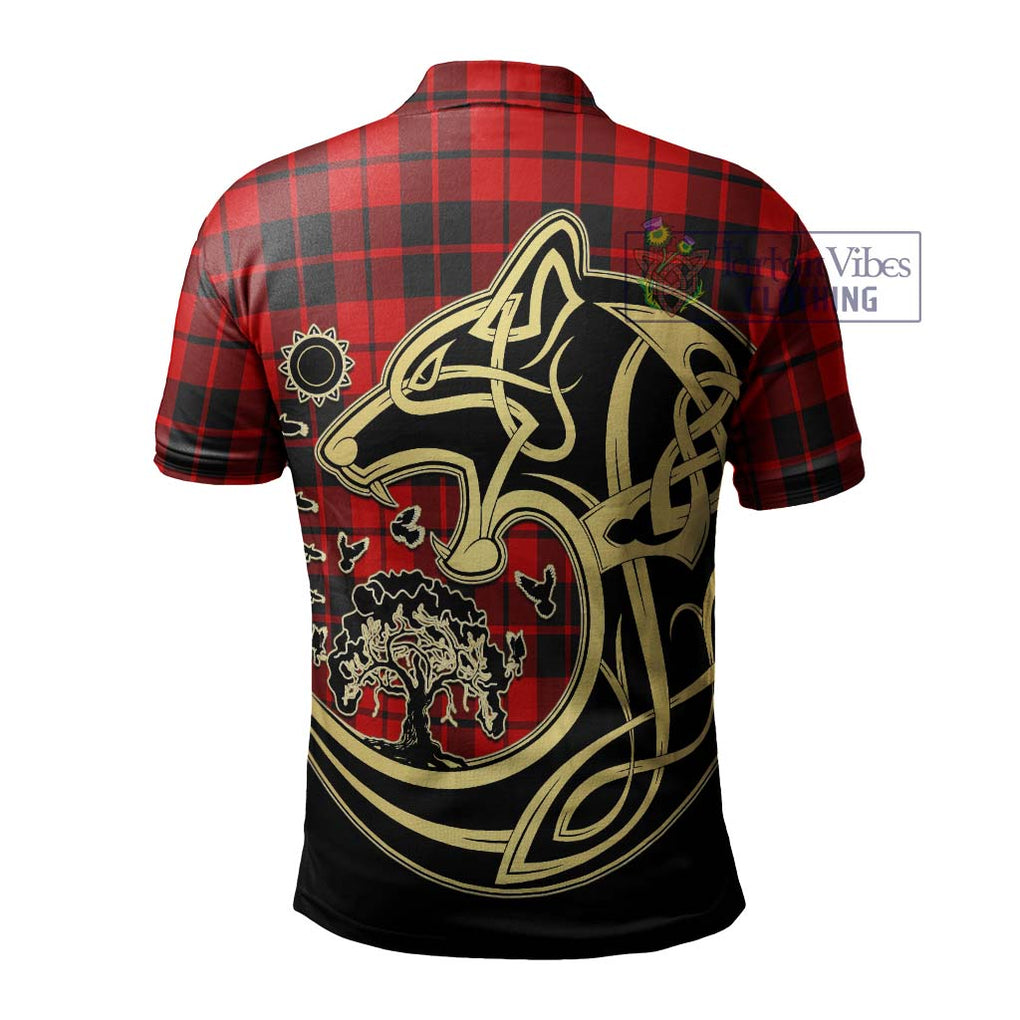 Hog Tartan Polo Shirt with Family Crest Celtic Wolf Style - Tartan Vibes Clothing