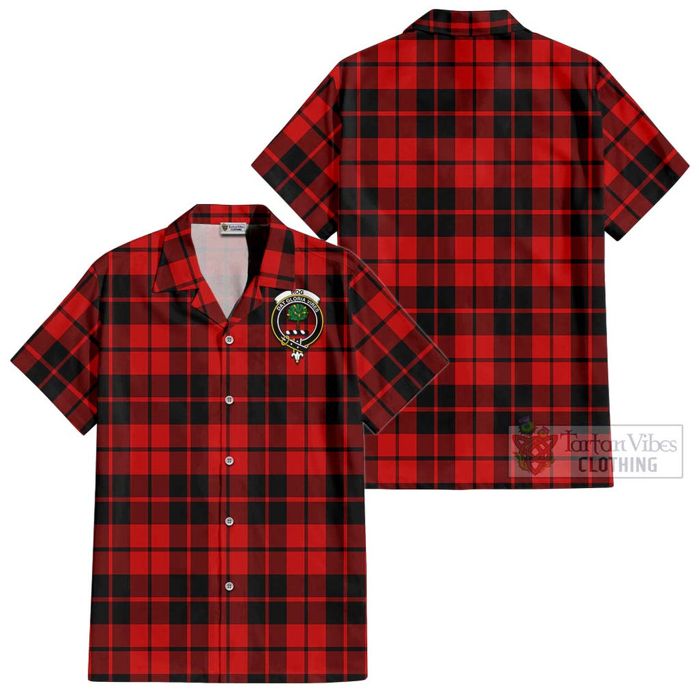 Hog Tartan Cotton Hawaiian Shirt with Family Crest - Tartan Vibes Clothing