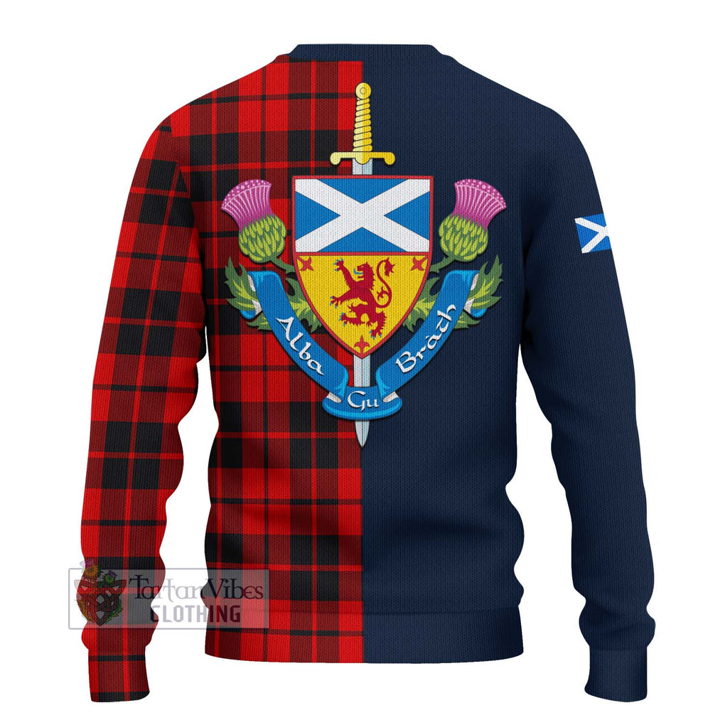 Hog Tartan Ugly Sweater Alba with Scottish Lion Royal Arm Half Style - Tartan Vibes Clothing