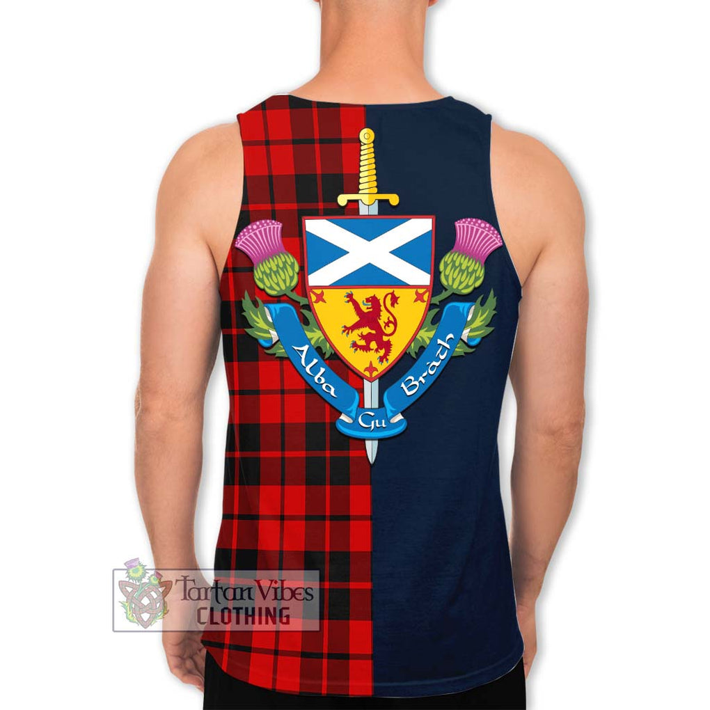 Hog Tartan Men's Tank Top Alba with Scottish Lion Royal Arm Half Style - Tartan Vibes Clothing