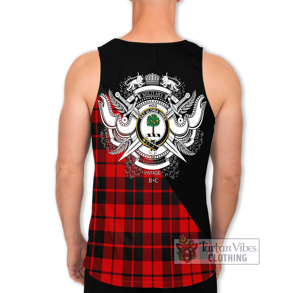 Hog Tartan Men's Tank Top with Family Crest and Military Logo Style - Tartan Vibes Clothing