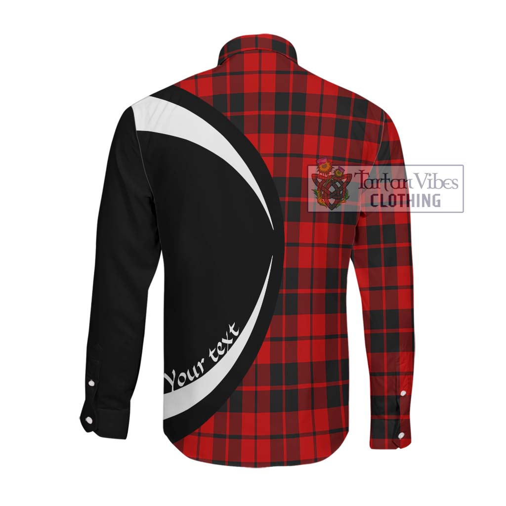 Hog Tartan Long Sleeve Button Up with Family Crest Circle Style Men's Shirt - Tartan Vibes Clothing