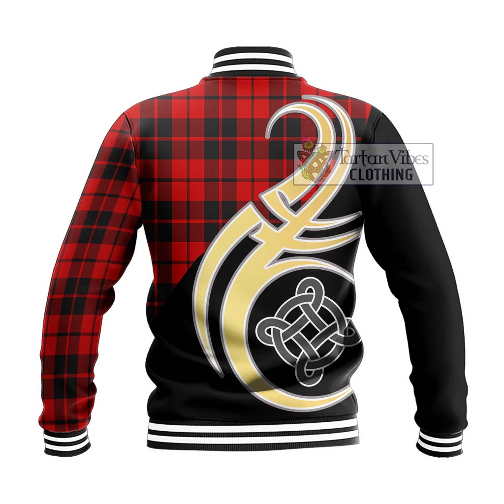 Hog Tartan Baseball Jacket with Family Crest and Celtic Symbol Style - Tartan Vibes Clothing