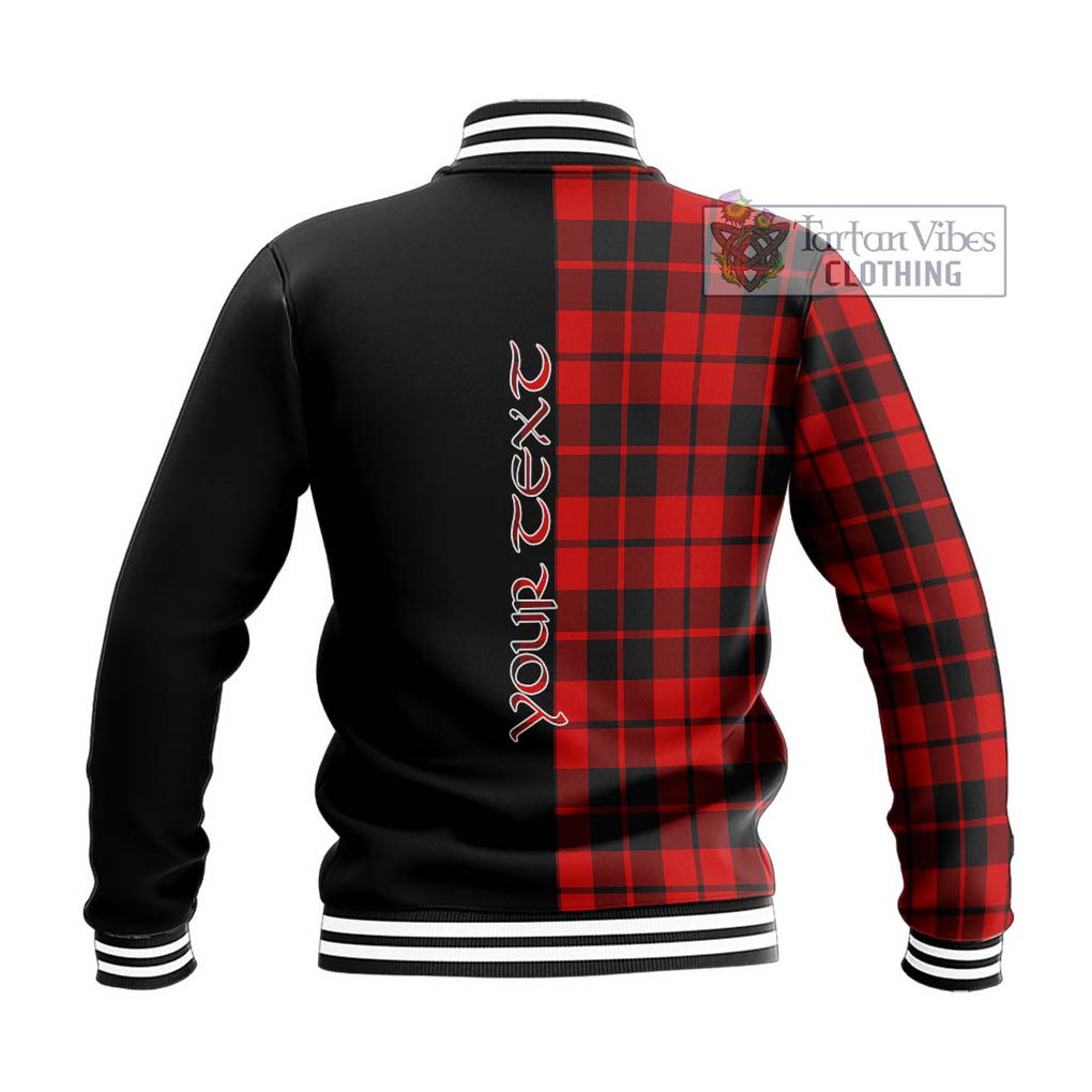 Hog Tartan Baseball Jacket with Family Crest and Half Of Me Style - Tartan Vibes Clothing