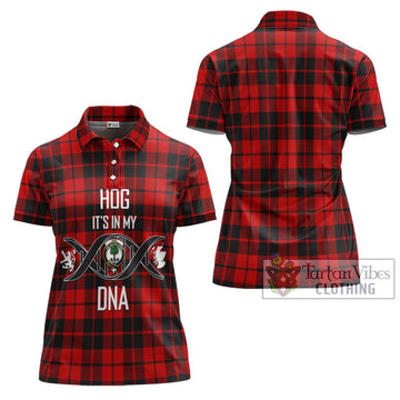 Hog Tartan Women's Polo Shirt with Family Crest DNA In Me Style - Tartan Vibes Clothing