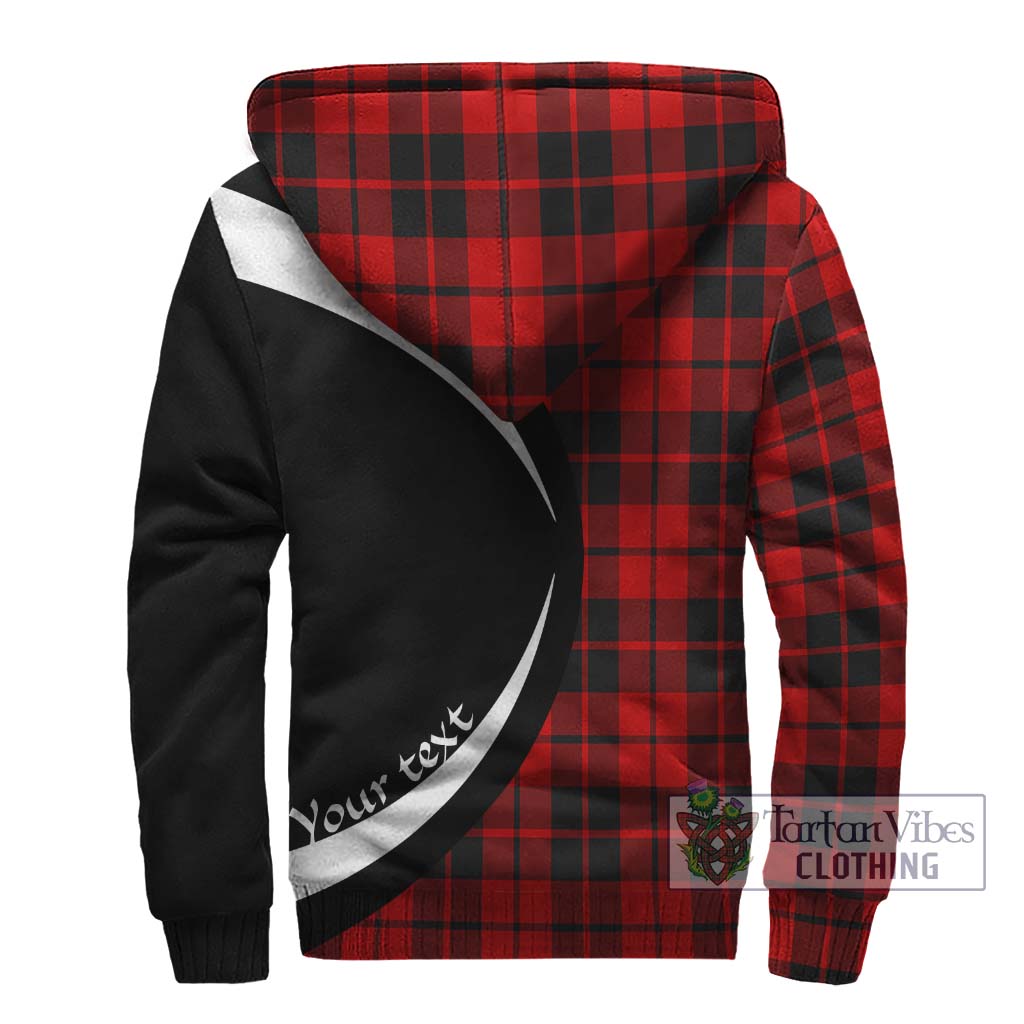 Hog Tartan Sherpa Hoodie with Family Crest Circle Style - Tartan Vibes Clothing