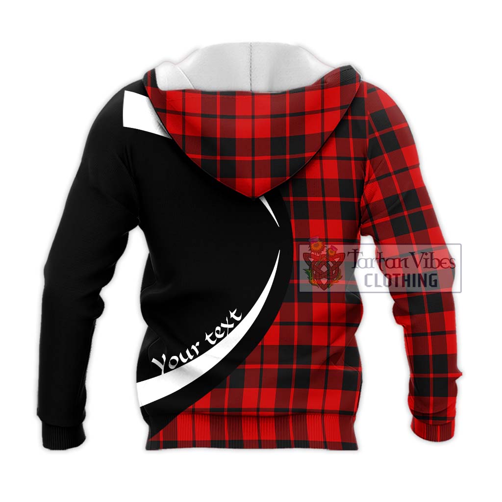 Hog Tartan Knitted Hoodie with Family Crest Circle Style - Tartan Vibes Clothing