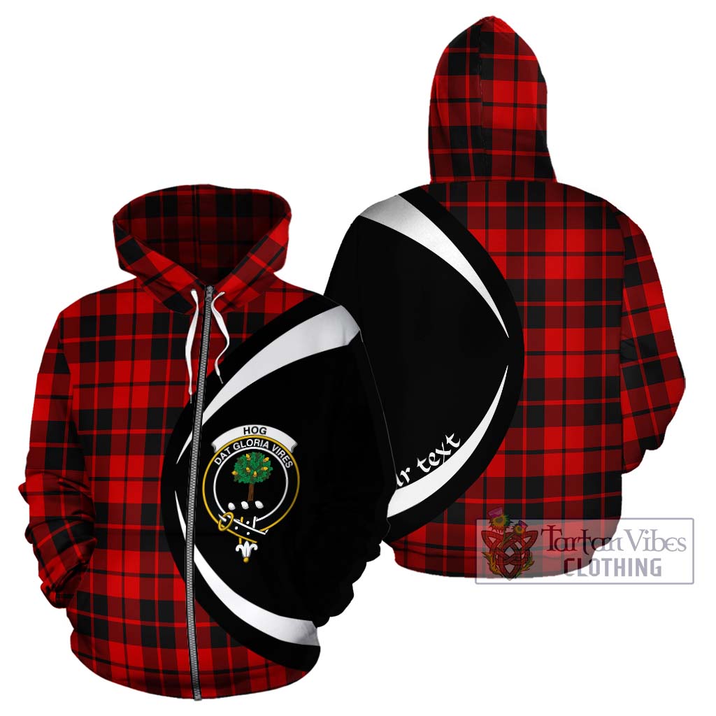 Hog Tartan Hoodie with Family Crest Circle Style - Tartan Vibes Clothing