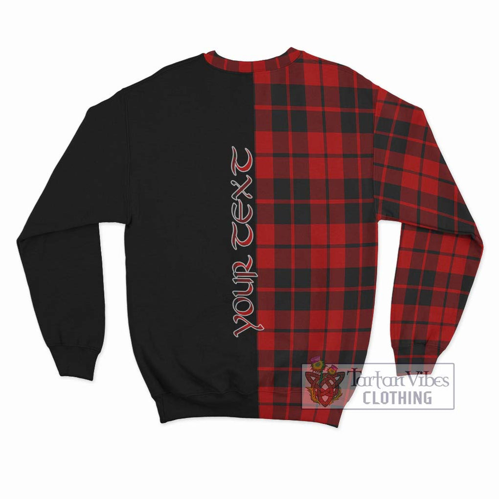 Hog Tartan Sweatshirt with Family Crest and Half Of Me Style - Tartan Vibes Clothing