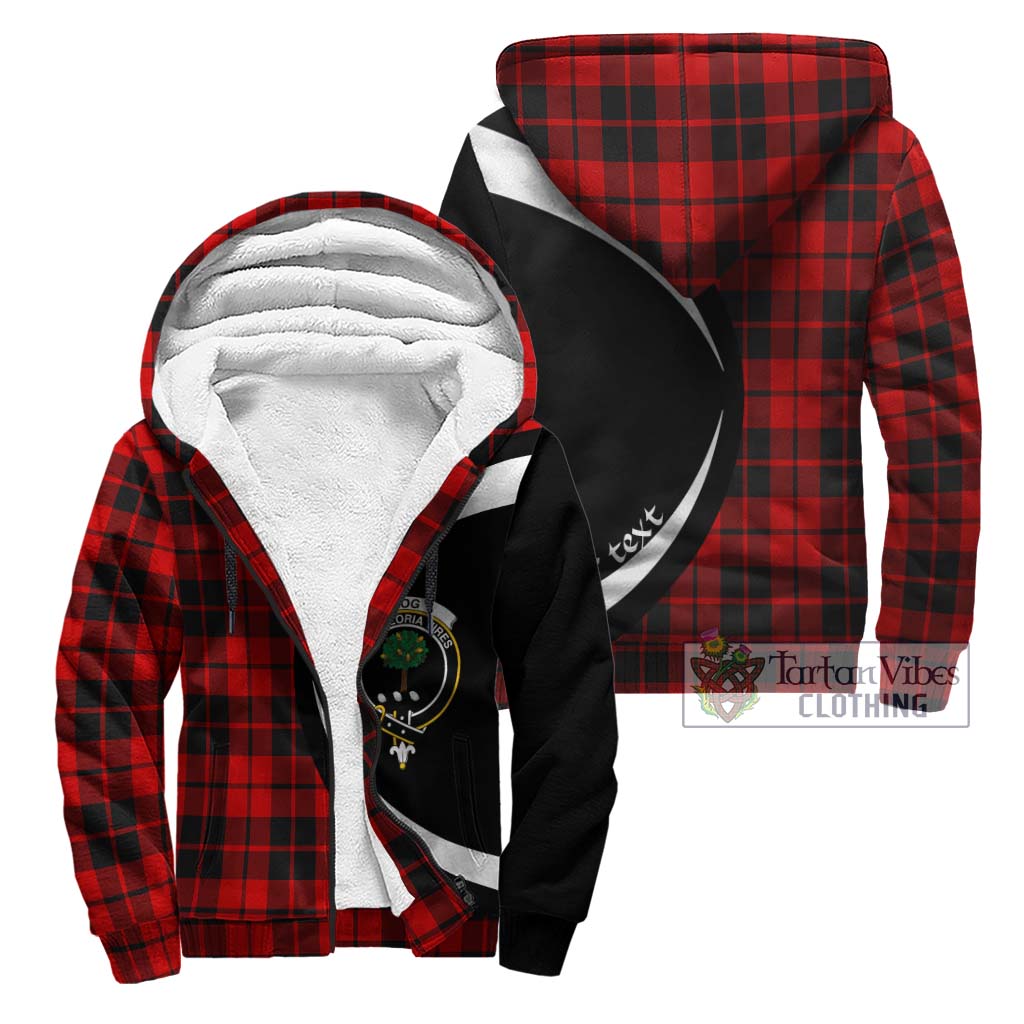 Hog Tartan Sherpa Hoodie with Family Crest Circle Style Unisex - Tartan Vibes Clothing