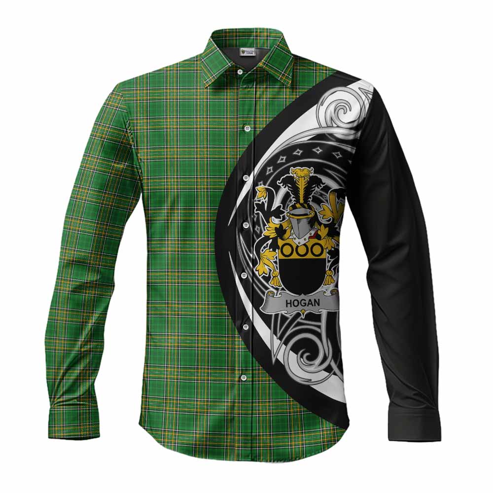 Tartan Vibes Clothing Hogan Irish Clan Long Sleeve Button Shirt Celtic Circle Style