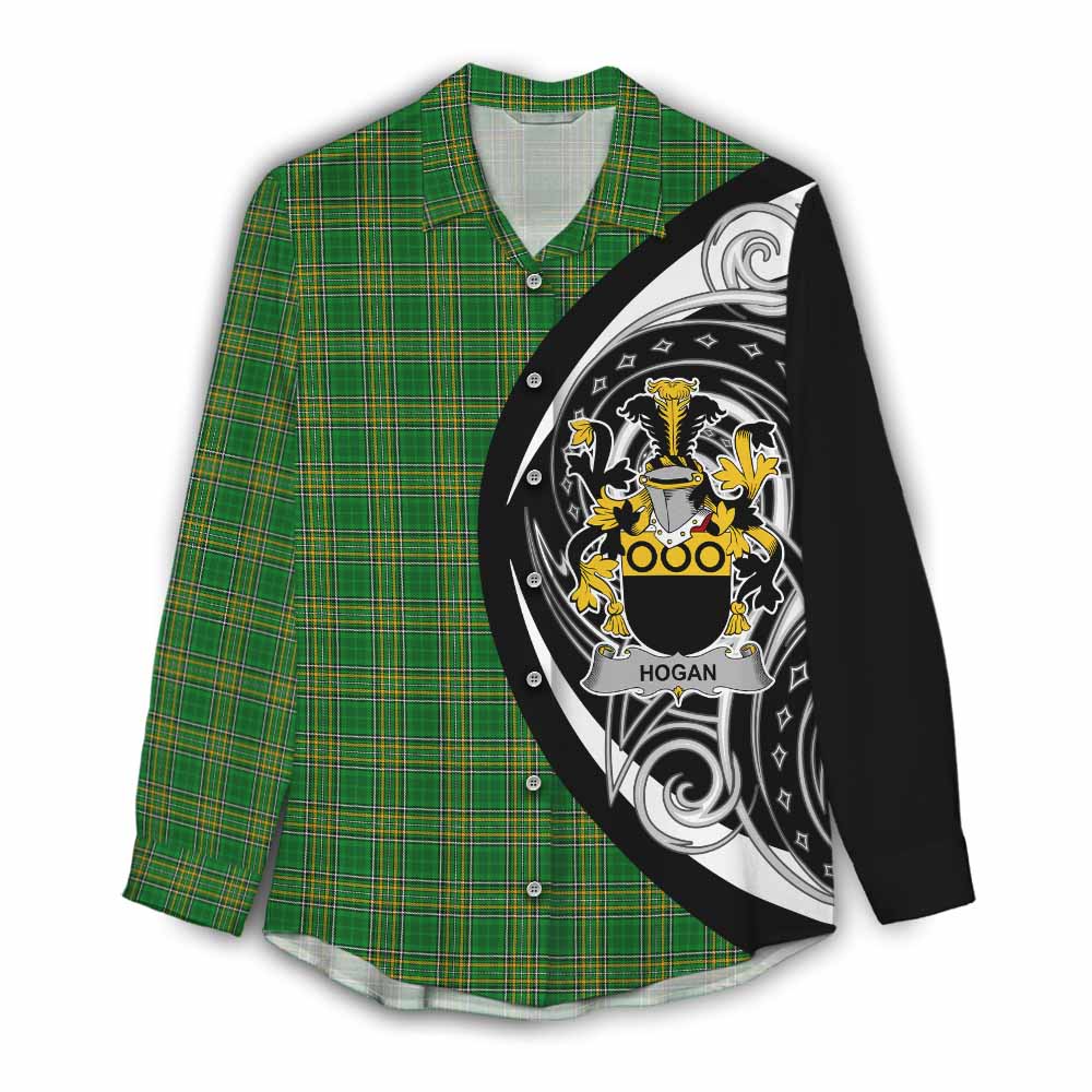 Hogan Irish Clan Women's Casual Shirt Celtic Circle Style Female - Tartan Vibes Clothing
