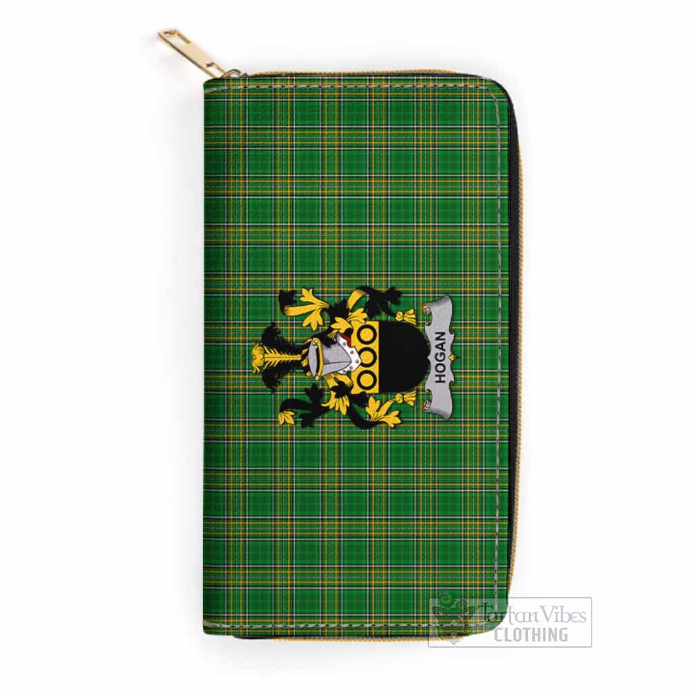 Hogan Irish Clan Tartan Women's Leather Wallet with Coat of Arms One Size 19.7*10.5*3.5 cm - Tartan Vibes Clothing