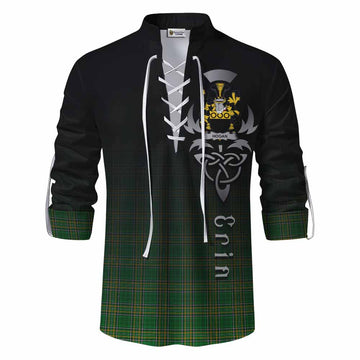 Hogan Irish Clan Ghillie Kilt Shirt with Coat of Arms Erin Go Bragh Celtic Inspired Men - Tartan Vibes Clothing
