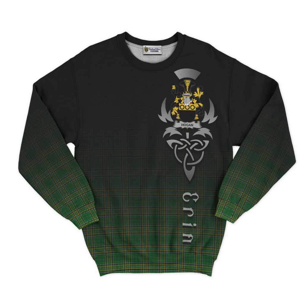Tartan Vibes Clothing Hogan Irish Clan Sweatshirt with Coat of Arms Erin Go Bragh Celtic Inspired