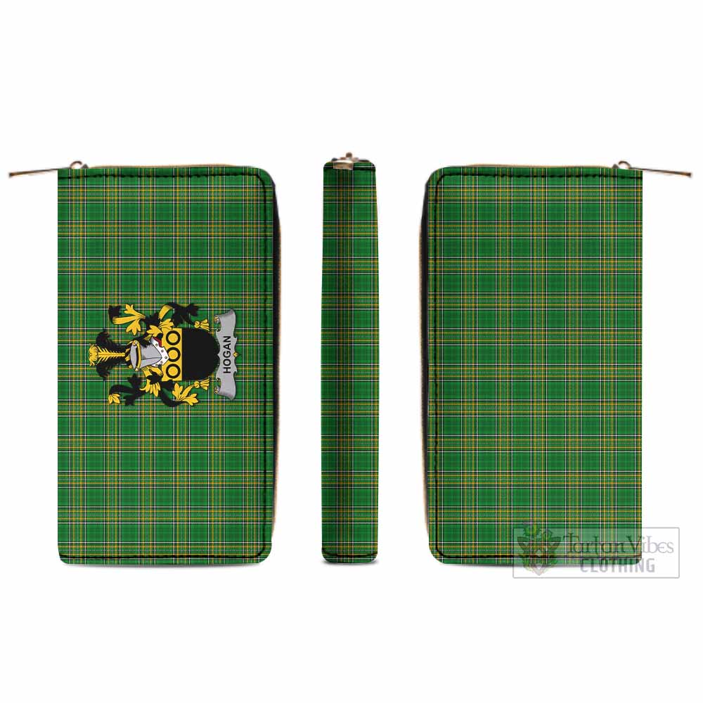 Hogan Irish Clan Tartan Women's Leather Wallet with Coat of Arms - Tartan Vibes Clothing