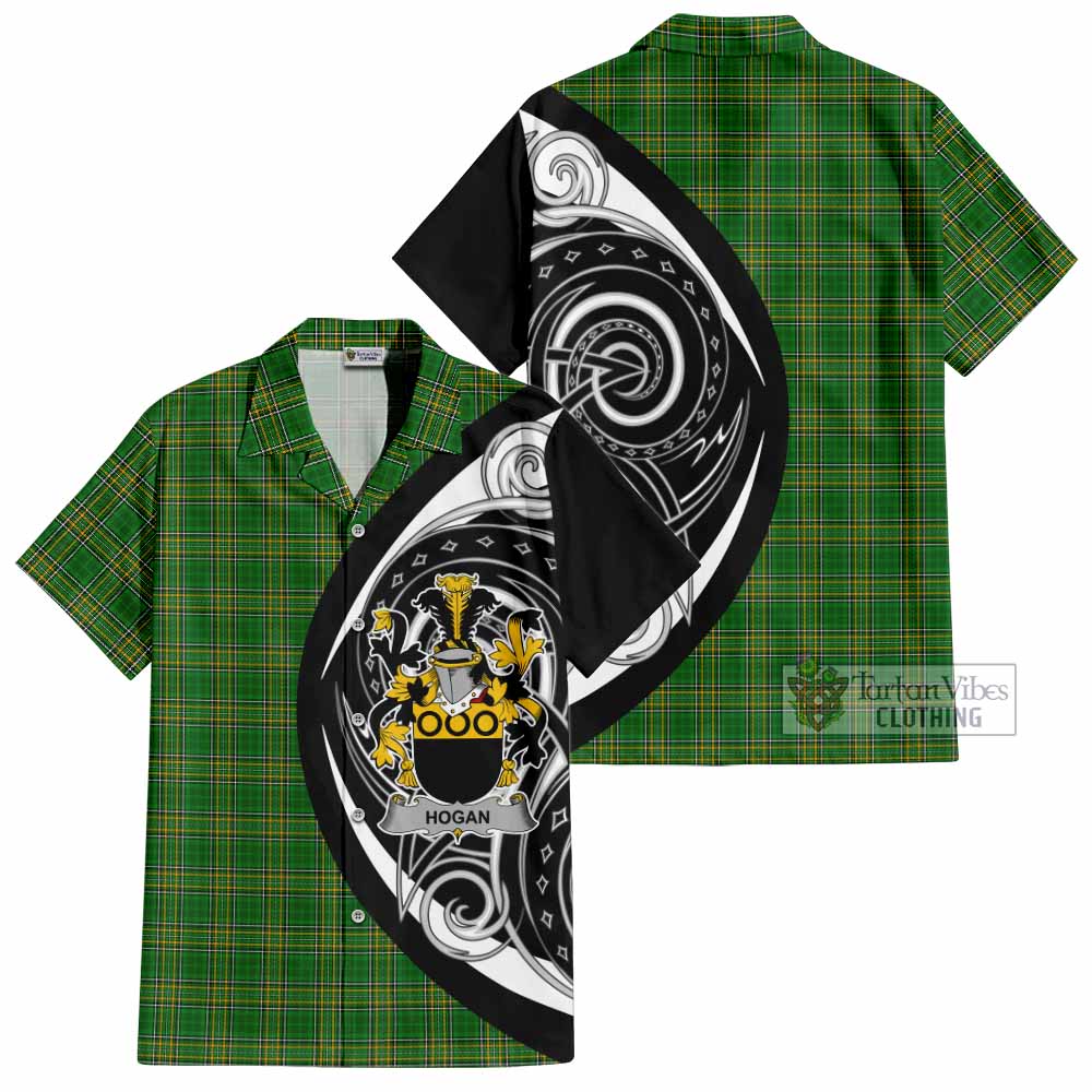 Tartan Vibes Clothing Hogan Irish Clan Short Sleeve Button Shirt Celtic Circle Style