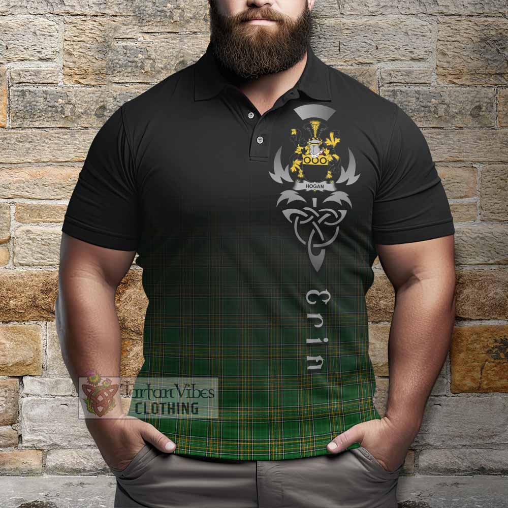 Tartan Vibes Clothing Hogan Irish Clan Polo Shirt with Coat of Arms Erin Go Bragh Celtic Inspired