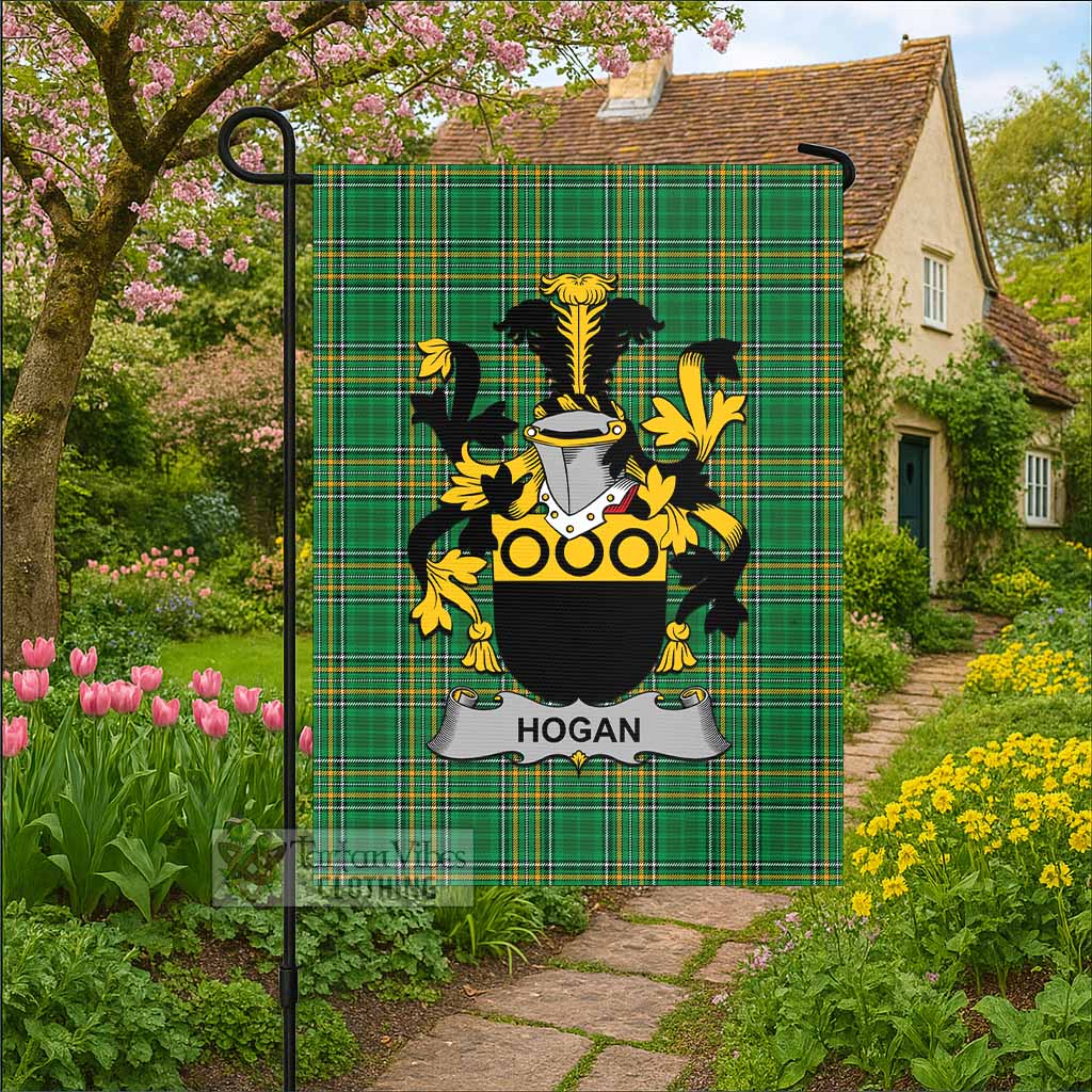 Hogan Irish Clan Tartan Flag with Coat of Arms