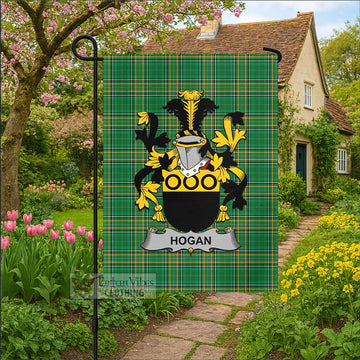 Hogan Irish Clan Tartan Garden Flag with Coat of Arms