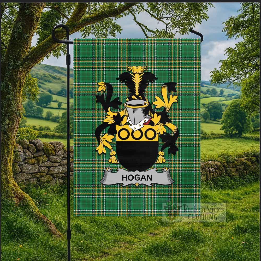 Hogan Irish Clan Tartan Flag with Coat of Arms