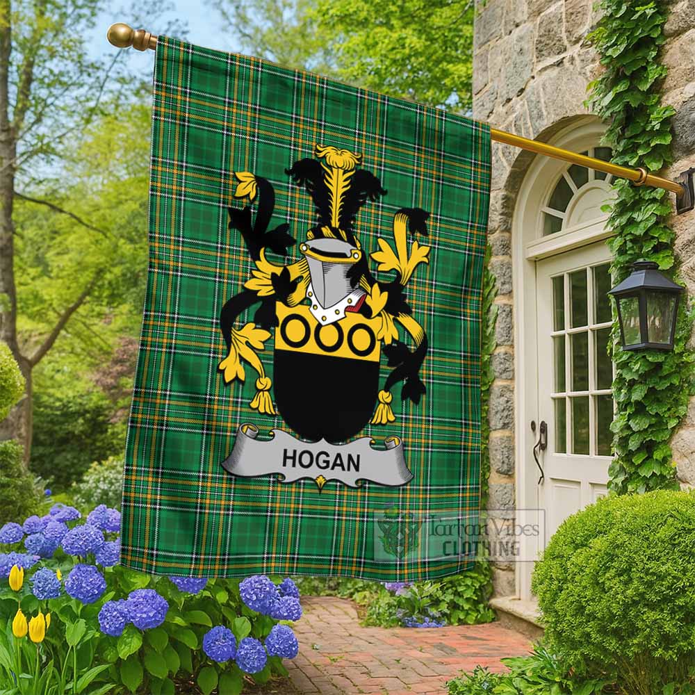 Hogan Irish Clan Tartan Flag with Coat of Arms