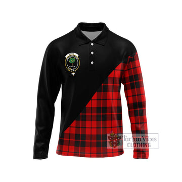 Hogg Tartan Long Sleeve Polo Shirt with Family Crest and Military Logo Style Unisex - Tartanvibesclothing Shop